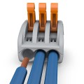 Universal wire connector 3x0,08-4mm2 with release levers