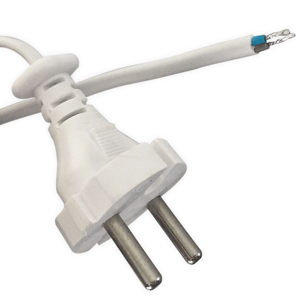 Cable with plug 2x0.75mm2 - white