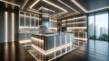 DALL·E 2024-02-05 17.53.44 - Create a highly detailed image of a modern kitchen, illuminated with LED strips and featuring a luxurious marble floor. The kitchen should embody cont.webp