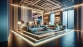 DALL·E 2024-02-05 17.51.47 - Create a highly detailed image of a contemporary living room illuminated with LED strips. The room should exude a modern and sophisticated ambiance, w.webp